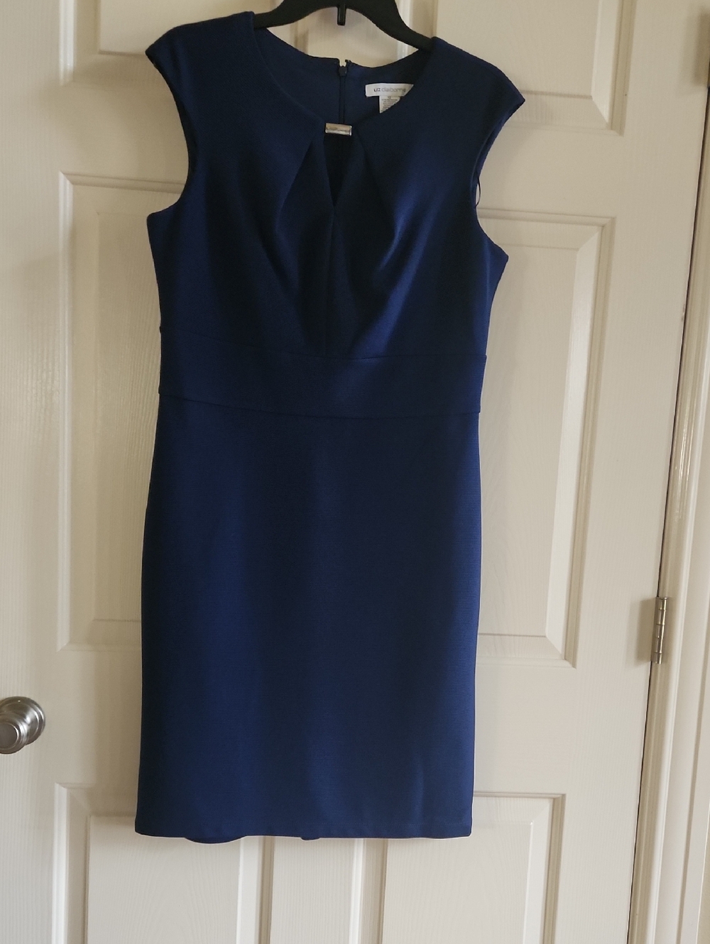 Liz Claiborne Navy Blue Cap Sleeve Sheath Dress